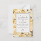 Yellow Florals Foto Beerdigung Gedenkkarte Mitteilungskarte (Rückseite)