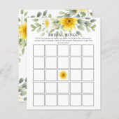 Yellow Florals Greenery Brautparty Bingo Game (Vorne/Hinten)