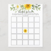 Yellow Florals Greenery Brautparty Bingo Game (Vorderseite)