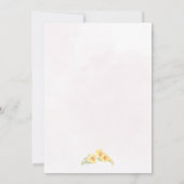 Yellow Florals Osterfest Bunny Egg Einladung (Rückseite)