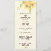 Yellow Florals Wedding Program Foto Keepake Programm (Vorderseite)