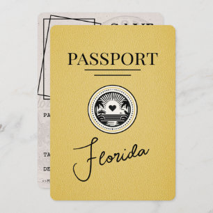 Yellow Florida Passport Save the Date