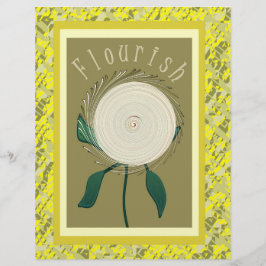 Yellow Flourish Flower Bulk Scrapbook Paper Pages Flyer