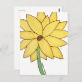 Yellow Flower- Blank Folded Greeting Card Postkarte (Vorne/Hinten)