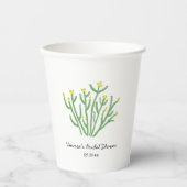 Yellow Flower Cholla Cactus Bridal Shower Pappbecher (Vorderseite)