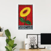 Yellow FLower - Matchbox Print - Czech Wall Art Poster (Heimbüro)
