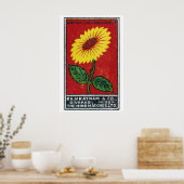 Yellow FLower - Matchbox Print - Czech Wall Art Poster (Küche)