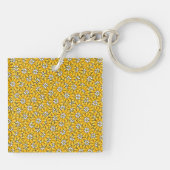 Yellow Flower Pattern Custom Photo Personalised Schlüsselanhänger (Rückseite)
