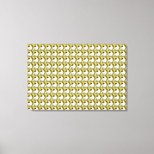 Yellow Flower Pattern Leinwanddruck (Vorderseite)
