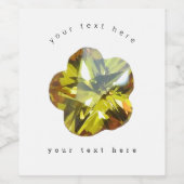 Yellow Flower Pattern Weinetikett (Einzelnes Label)