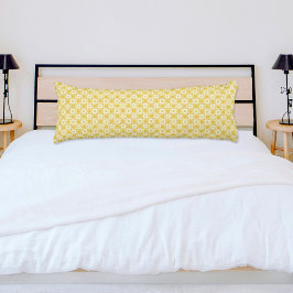Yellow Flower Plaid Pattern Body Pillow Seitenschläferkissen