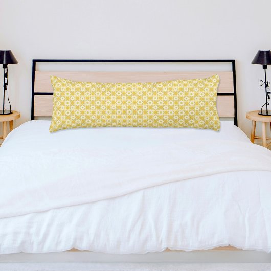 Yellow Flower Plaid Pattern Body Pillow Seitenschläferkissen