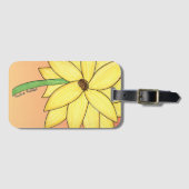 Yellow Flower with orange background Gepäckanhänger (Vorderseite (Horizontal))