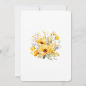 Yellow Flowers 80th Birthday Celebration Einladung (Rückseite)