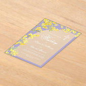 Yellow Flowers Arch on Lavender Religious Wedding Acryleinladungen (Ablage )