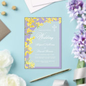 Yellow Flowers Arch on Lavender Religious Wedding Acryleinladungen (In Situ (Hochzeit))