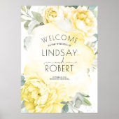 Yellow Flowers Botanical Watercolor Wedding Poster (Vorne)