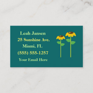 Yellow Flowers Business Cards Visitenkarte