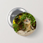 Yellow Flowers Chipmunk Button (Vorne & Hinten)