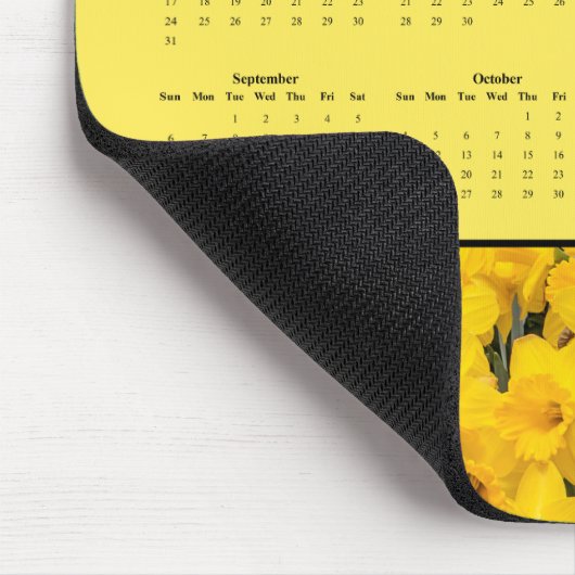 Yellow Flowers - Customizable 2026 calendar Mousepad (Ecke)