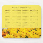 Yellow Flowers - Customizable 2026 calendar Mousepad (Vorne)