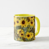 Yellow Flowers Floral Daisy Art Mug Cup Tasse (VorderseiteRechts)