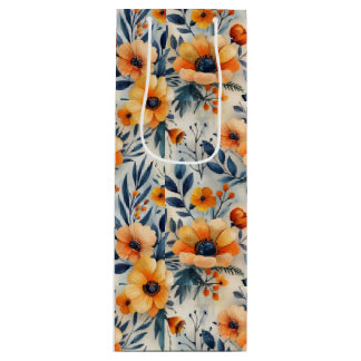 Yellow Flowers Geschenktüte Für Weinflaschen