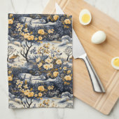 Yellow Flowers In The Valley Geschirrtuch (Viertel Falte)