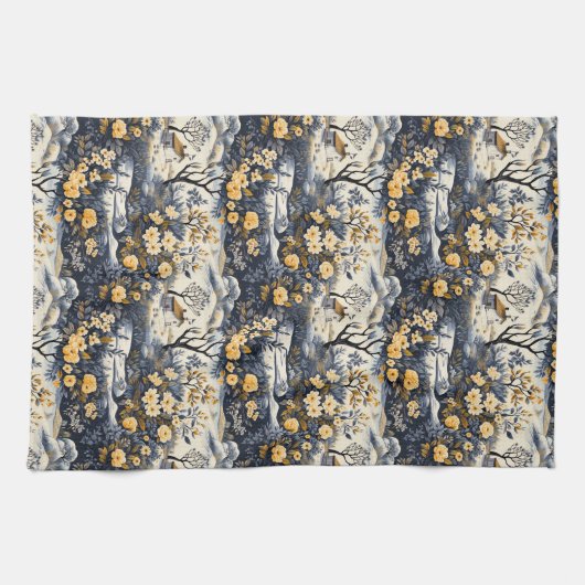 Yellow Flowers In The Valley Geschirrtuch (Horizontal)