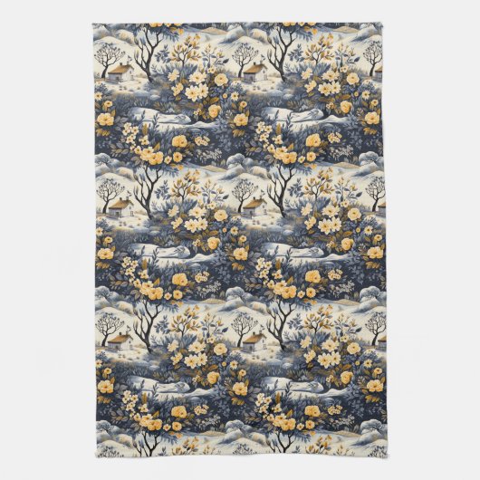 Yellow Flowers In The Valley Geschirrtuch (Vertikal)