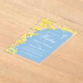 Yellow Flowers Light Blue Arch Religious Wedding Acryleinladungen (Ablage )