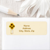 Yellow Flowers Mason Jar Address Label (Insitu)