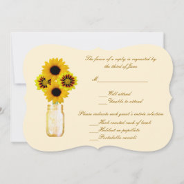 Yellow Flowers Mason Jar Response Card Einladung