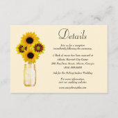 Yellow Flowers Mason Jar Wedding Details Begleitkarte (Vorderseite)