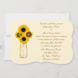 Yellow Flowers Mason Jar Wedding Einladung