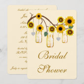 Yellow Flowers Mason Jars Bridal Dusche Einladung (Vorne/Hinten)