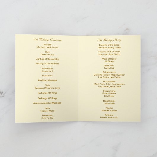 Yellow Flowers Mason Jars Programmkarte Programm (Innenseite)