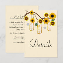 Yellow Flowers Mason Jars Wedding Details