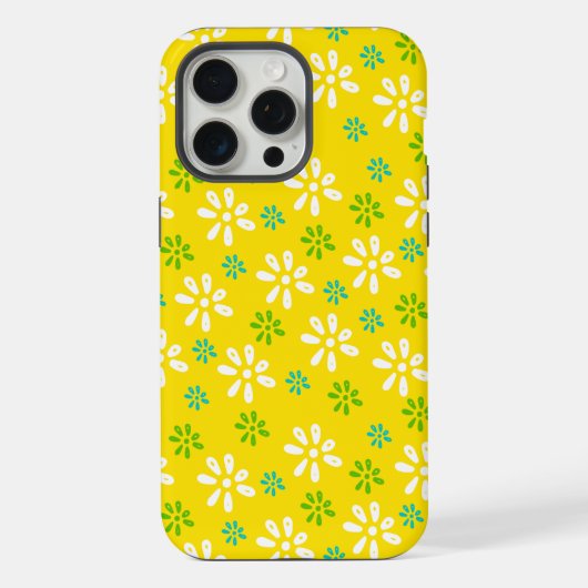 Yellow Flowers Muster iPhone 15 Pro Max Case Hülle (Rückseite)