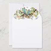 Yellow Flowers Pool Blue Birds Wedite Einladung (Rückseite)