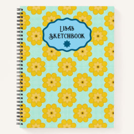 Yellow Flowers with Blue Dots  Notizblock