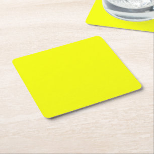 Yellow Fluo Neon Farbe Anpassen Sie das! Rechteckiger Pappuntersetzer