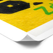 Yellow Folk Pattern - Matchbox Print - Czech Wall Poster (Ecke)