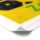 Yellow Folk Pattern - Matchbox Print - Czech Wall Poster (Ecke)