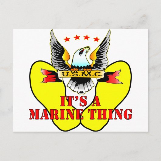 Yellow Footprints von USMC Es ist eine Meeresangel Postkarte (Vorderseite)