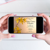 Yellow Forsythia Blume Frühjahr Equinox Feier Einladung