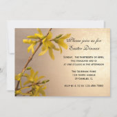 Yellow Forsythia Blume Ostern Abendessen Einladung (Vorderseite)