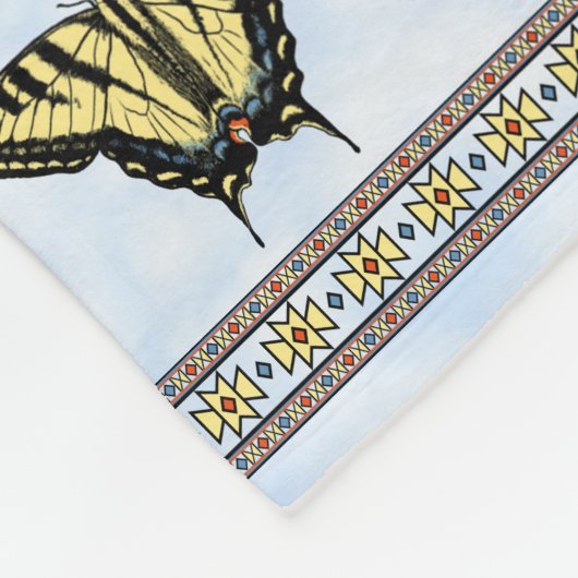 Yellow Frack Butterfly Blue Sky Small Fleecedecke (Ecke)