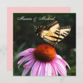 Yellow Frack Butterfly Einladung (Vorne/Hinten)