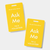 Yellow Frag Me Abzeichen für Freiwillige Ausweis (Vorder- & Rückseite)